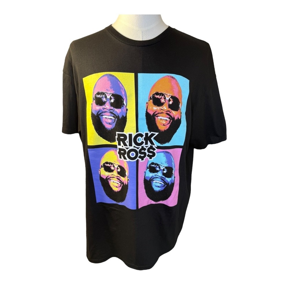 Rick Ross Graphic T-Shirt Pop Art‎ Hip Hop Rap Music Tee Black XL
